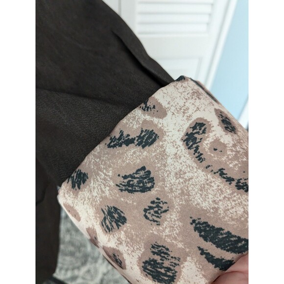 Susan Graver Denim Boyfriend Jacket Women's XL Brown Blazer Leopard Print Lining - Picture 4 of 14